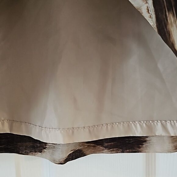 Calvin Klein Women’s Animal Print Pleated Full A Line Skirt Tan Brown Size 6 - Picture 3 of 8